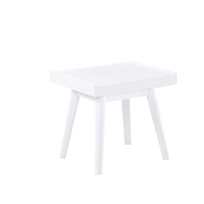 19-Inch Solid Wood Bench With Slatted Back, White - Enhances Home Style Magazine Rack, Adds Functionality To Reading Area