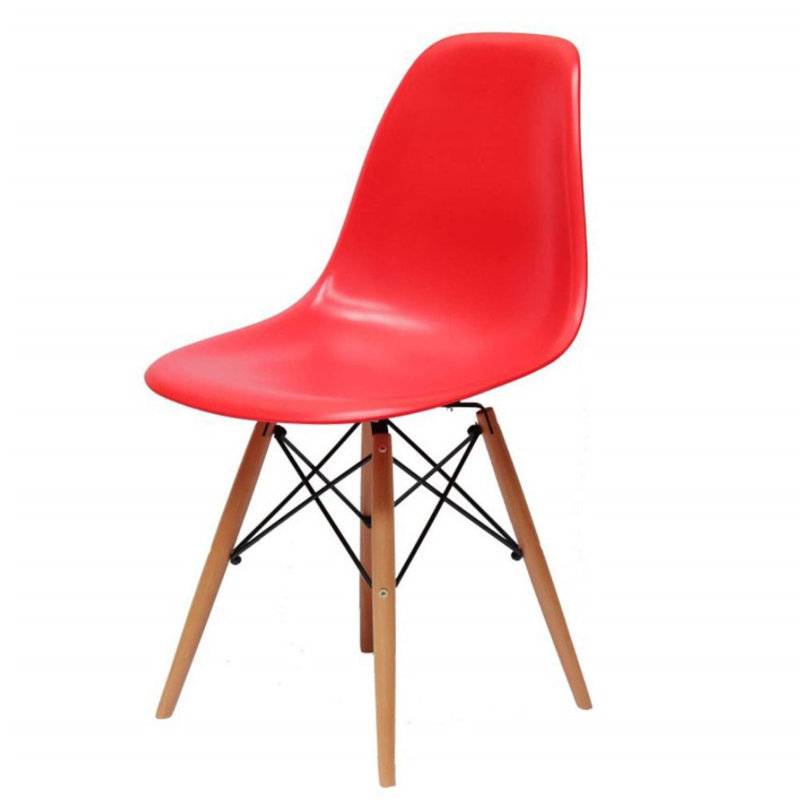 Eghard 17.5'' H Side Chair, Red, 1, SIlver