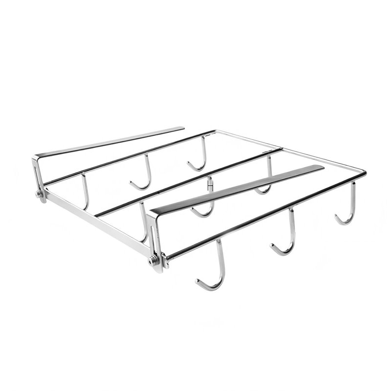 Mug Holder With 9 Hooks, Hanging Coffee Mug Rack, (Silver)
