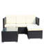Ensemble de 5 meubles de patio: PE, coussins beiges, table basse: