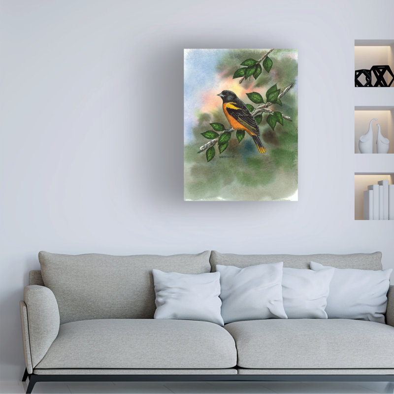 Art sur toile par Dave Bartholet Oriole, H 18 po x l 24 po