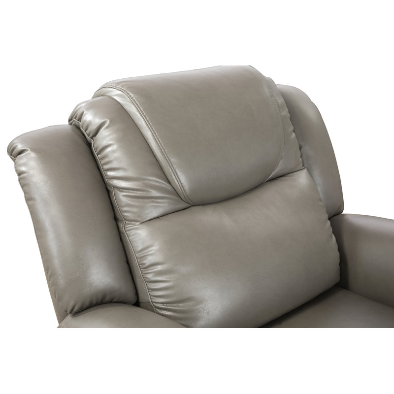 Dundee Faux Leather Recliner, Gray Faux Leather