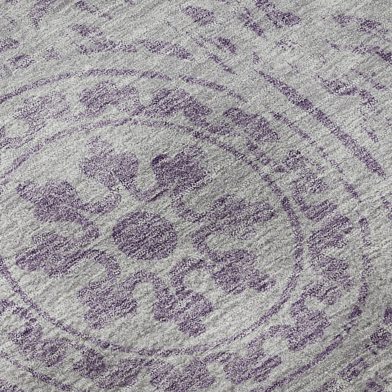 Tapis lavande Prisco lavable à la machine de qualité supérieure, Rectangulaire 3 pi x 5 pi