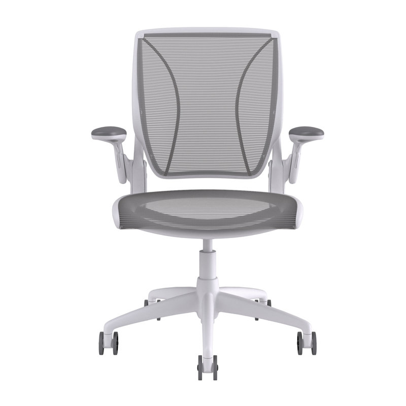 World Task Chair, White, Silver, Adjustable