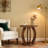 Round Wood End Table, Farmhouse Accent Bedside Table For Living Room Bedroom Small Space-120141275-123303298