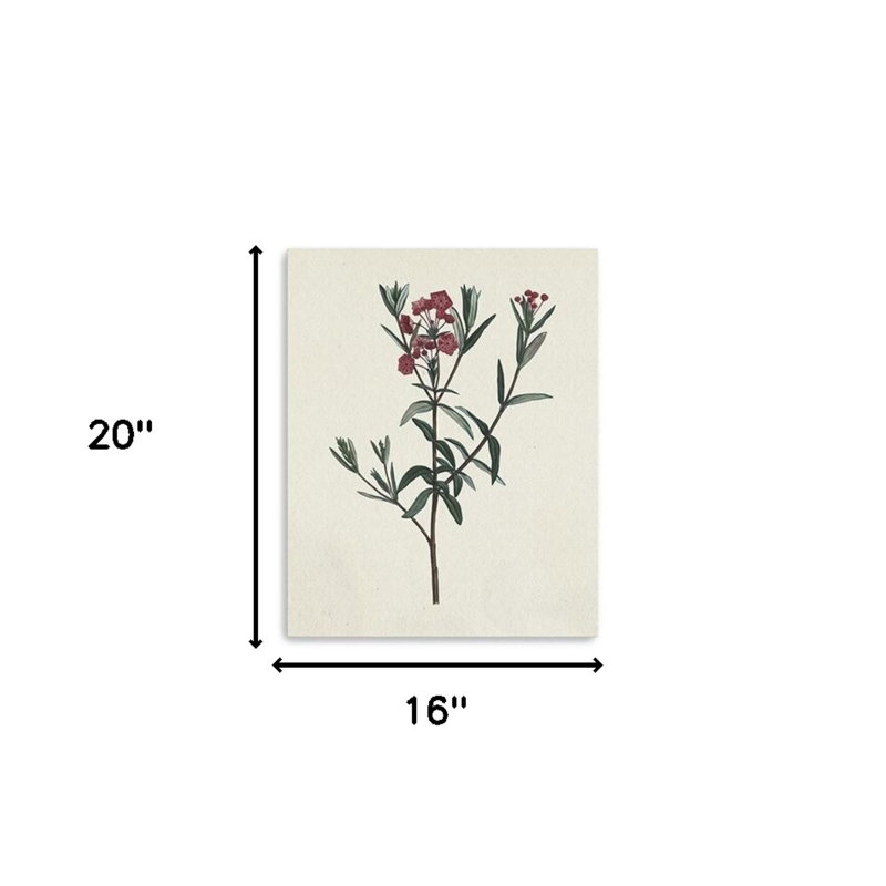 «Singular Red Blossom Branch», impression murale sans cadre