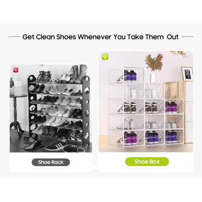 12 Pair Stackable Shoe Storage Box