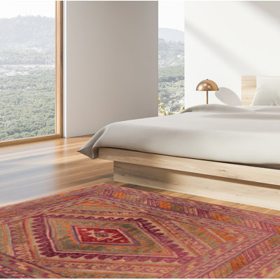 Tapis brun clair noué à la main 3 pi 10 po x 3 pi 10 po One-of-a-Kind Jodie-May