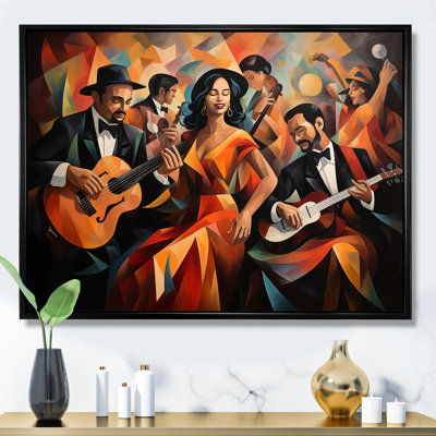 Salsa Fiesta music latin celebration - Music Framed Canvas Print Wall Art