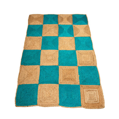 Tapis géométrique tissé à la main