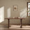 Simple rectangular solid wood mosaic dining table