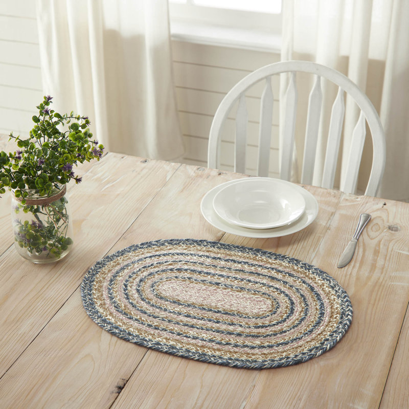 Liseron Jute Geometric Oval Placemat, 13" W x 19" L