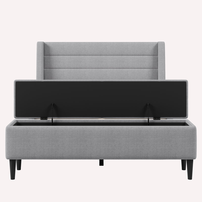Chatmon Upholstered Storage Tywain Frame With Storage Ottoman Bench, Grey