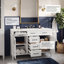 Ensemble de meuble-lavabo autoportant moderne 48 po avec 4 tiroirs, tablettes réglables et lavabo en composite (blanc / noir)-784539335