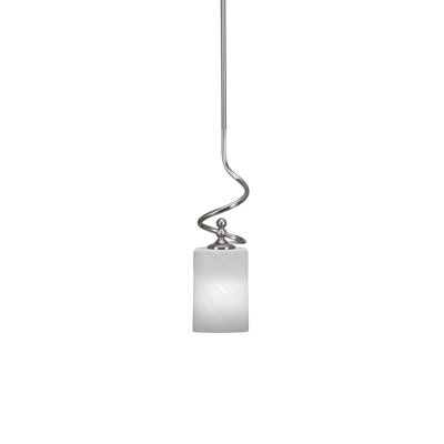 Capri Stem Hung Mini Pendant With 4" White Marble Glass