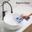 Topcraft 15.75 Inch White Round Diamond Pattern Ceramic Bathroom Sink