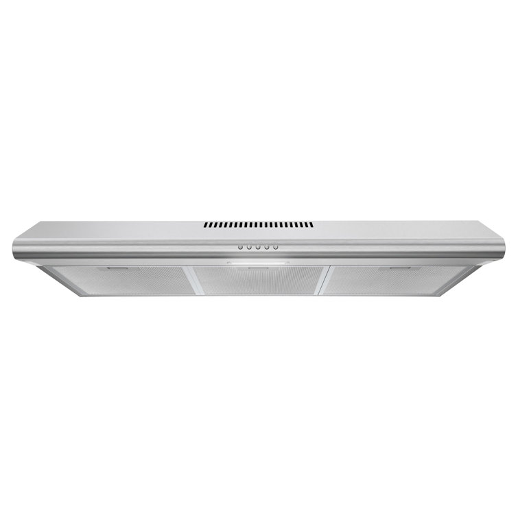 Streamline 36 In. T-10513-1-DT Chieti Ducted Undermount 80 CFM Range Hood In Brushed Stainless Steel With Mesh Filters, Push Button Control, LED Light