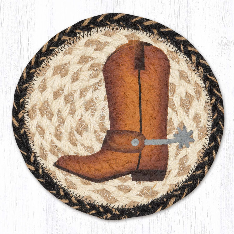  Sous-verre rond surdimensionné Farmhouse Cowboy