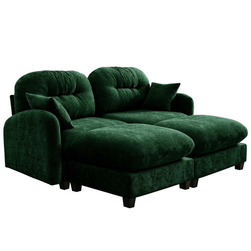 Canapés modulaires en nuage, tissu chenille de qualité supérieure avec coussins décoratifs moelleux, coussins touffetés, dossier en mousse haute densité, conception ergonomique, accoudoirs élégants et faciles à installer, convient aux chambres à coucher