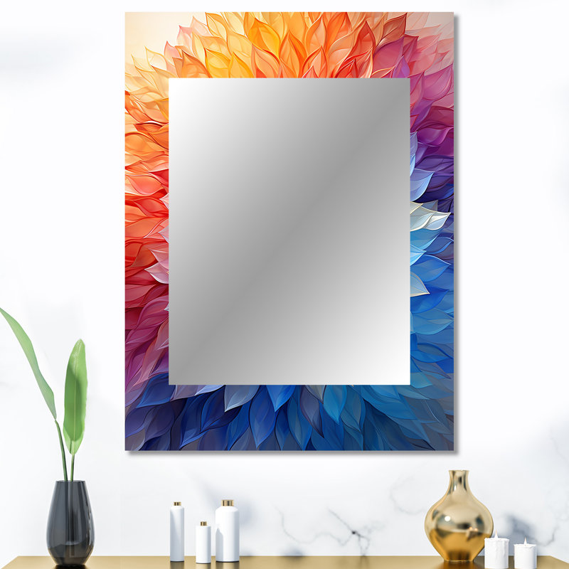 Multicolore Op Art Ethereal Kaléidoscope - grand miroir mural Op Art, 40 po x 30 po