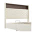 Structure de lit grand format en velours capitonné avec veilleuse intégrée, tablette de chargement USB et tête de lit à boutons en cristal, beige