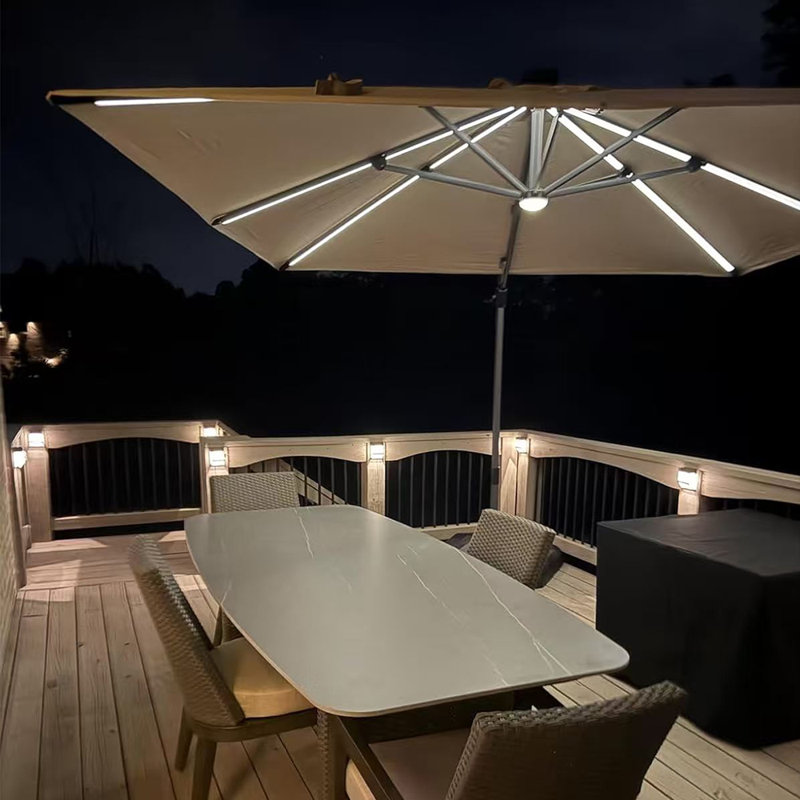 Parasol en porte-à-faux 120 po beige, Beige