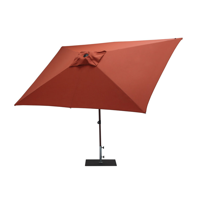 Aolaith 300 cm W X 200 cm D Rectangular Market Parasol with Manual Lift, Terracotta