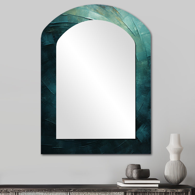 Miroir mural bleu sarcelle, 34 po x 25 po