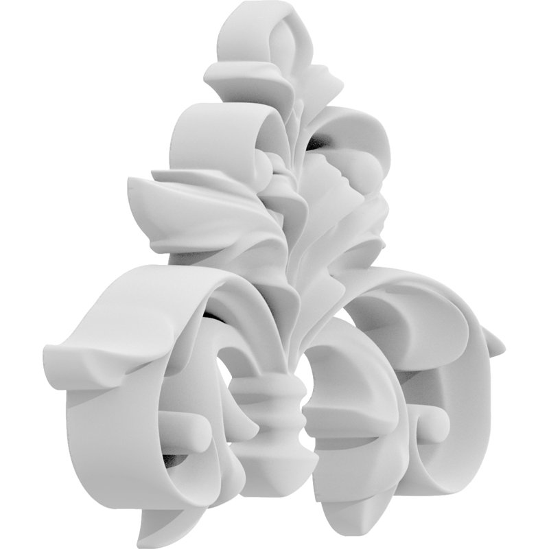 Elyria H W D Composite Rosette Applique, 6.5" H x 6.5" W x .75" D