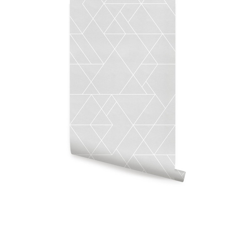Panneau de papier peint adhésif Stinchcomb, Gris, L 2 pi x L 18 pi
