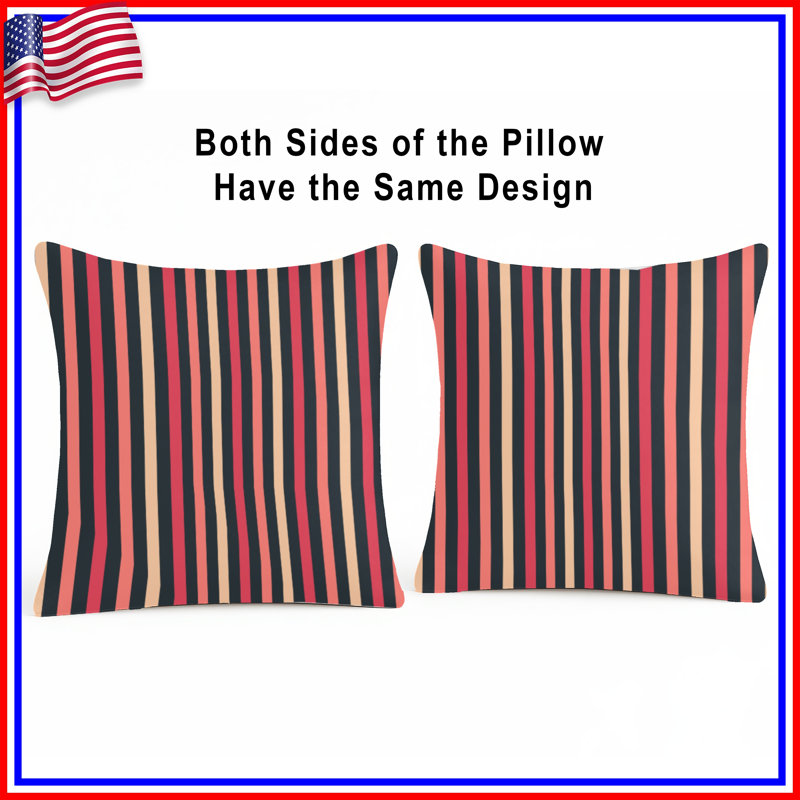Vertical Striped Pattern Double Sided Throw Pillows, 20 x 20 inches