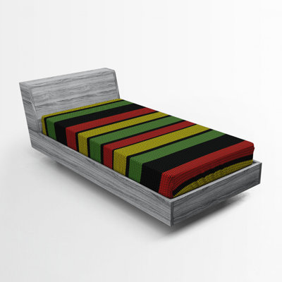 Microfiber Striped Fitted Sheet