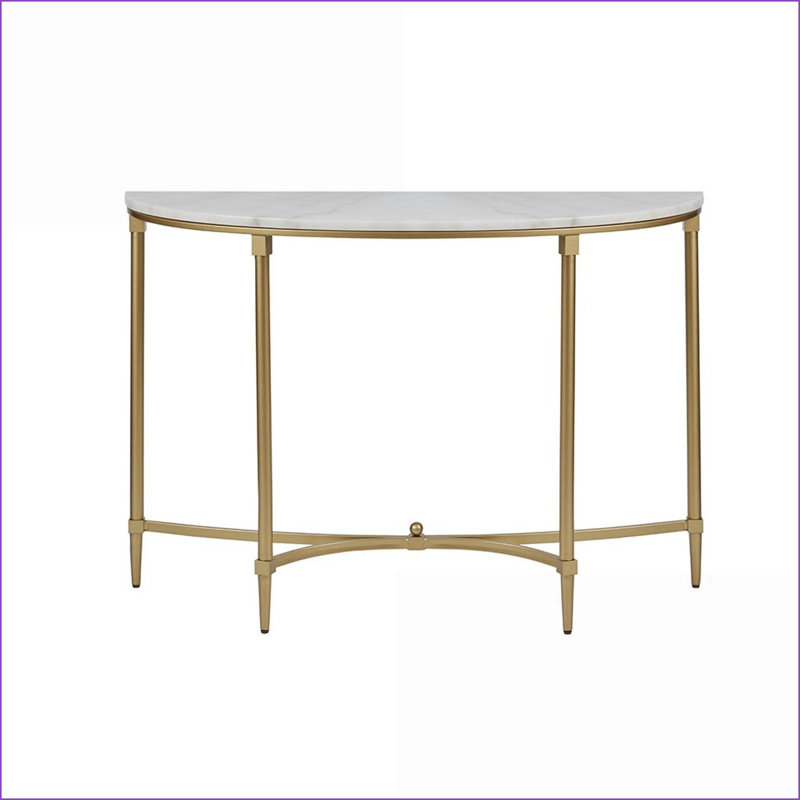 Table basse sophistiquée en marbre blanc avec pieds en métal doré - Décoration de salon glamour