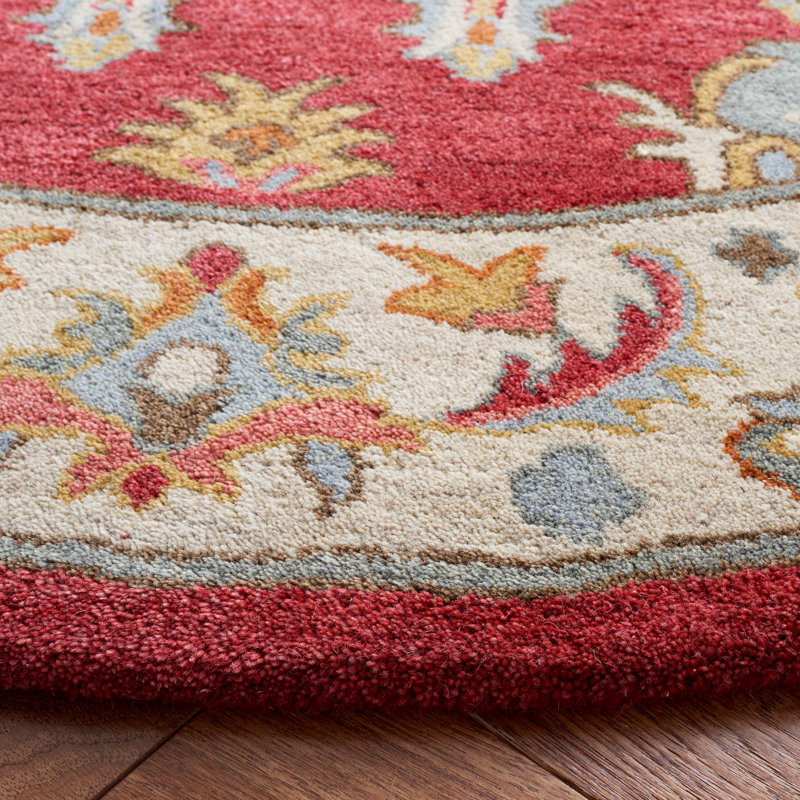 Mavek Hand Tufted Wool Oriental Rug, Round 6'
