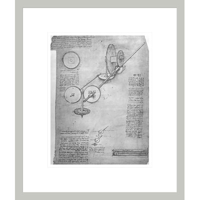 Sketch of a Rolling Mill fol. 2r-a from the Codex Atlanticus by Leonardo da Vinci -Framed Giclee Print