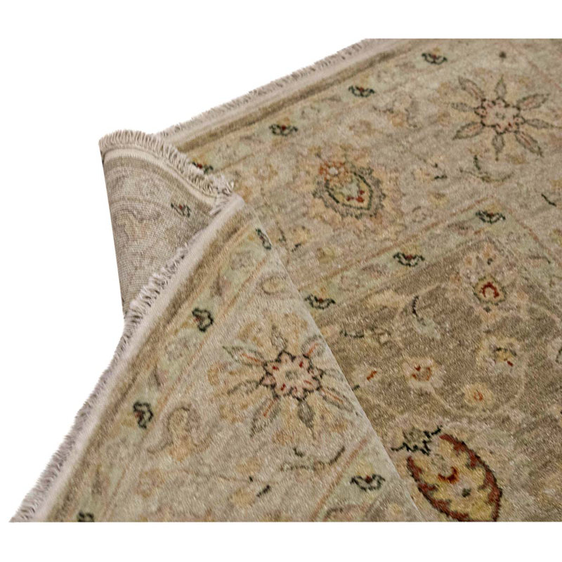 Tapis oriental noué à la main ivoire / brun clair