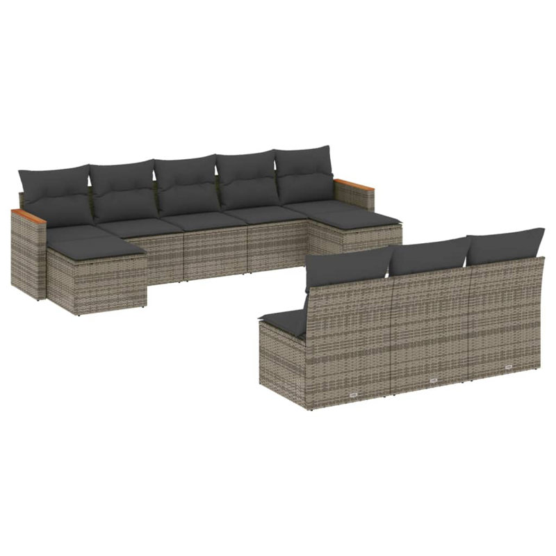 Ensemble de canapé de jardin Vidaxl gris