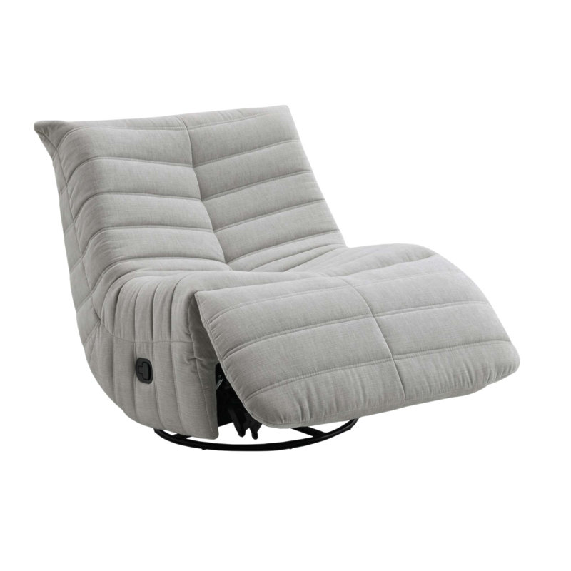 Bovee Glider Recliner with Swivel, Oyster Gray Chenille