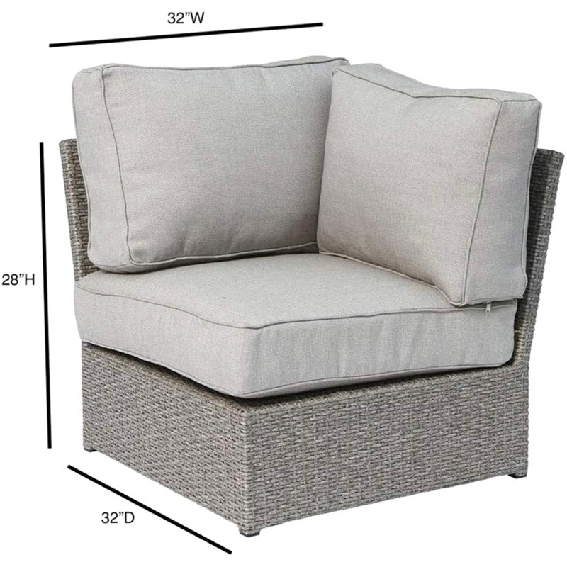 Shick Fully Assembled Corner Wedge Patio Chair With Cushions