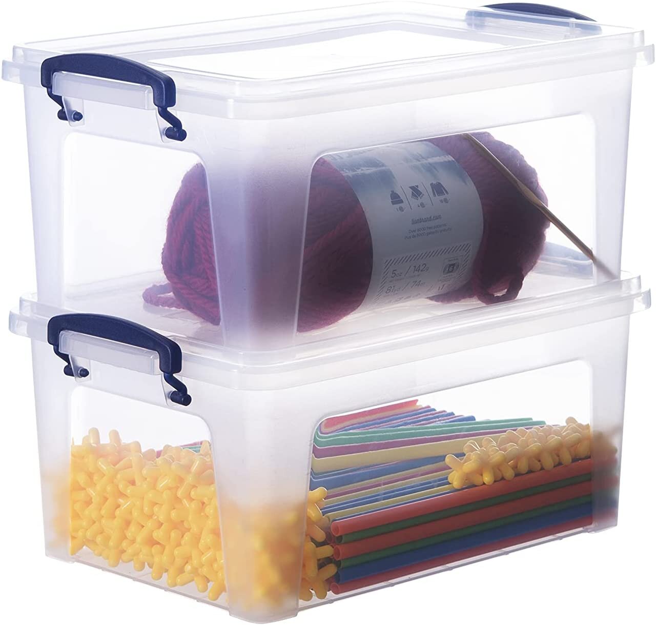 Superio Clear Storage Bins with Lids, Small Stackable Storage Boxes with  Locking