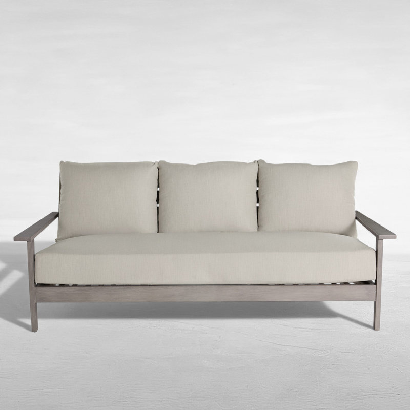 Canapé en aluminium Kennebunkport - Chêne, Welt + Standard Fill, Lin chambray, Oak