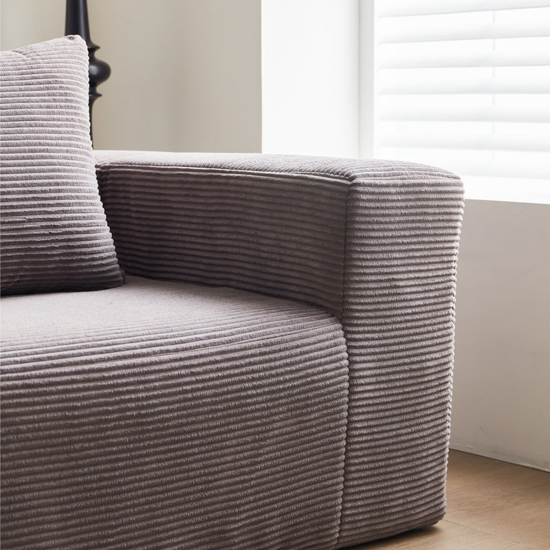 Corduroy Armchair, Small Apartment Single Sofa Chair, Plush Foam Compressed Lounge Chair, No Assembly Cozy Accent Chair