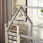 Lit de sol en bois avec cadre de toit et garde-corps HuggeNesy-115684387