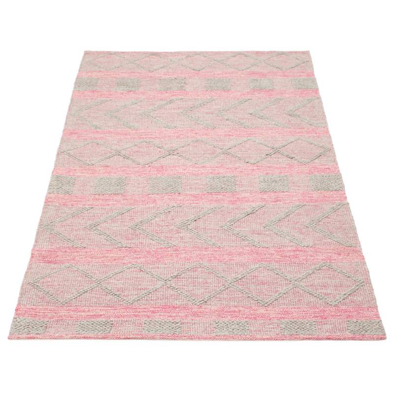 Tapis rose nouvel âge en laine 4 pi 10 po x 8 pi 2 po Iamandi