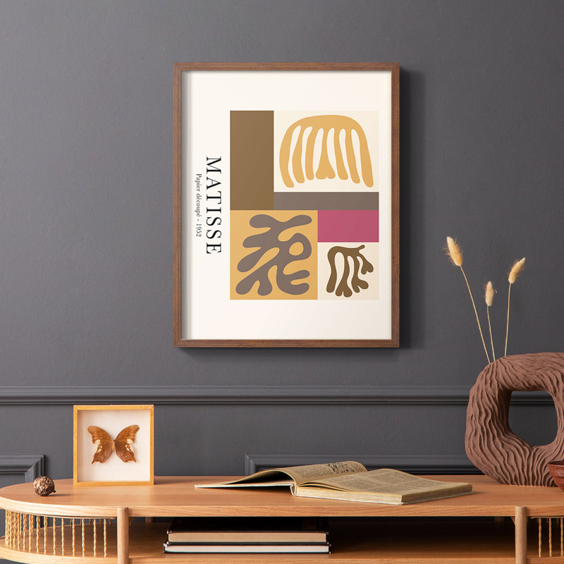 Matisse CCXL III, reproduction encadrée - bois massif, Brun, H 20 po x l 16 po