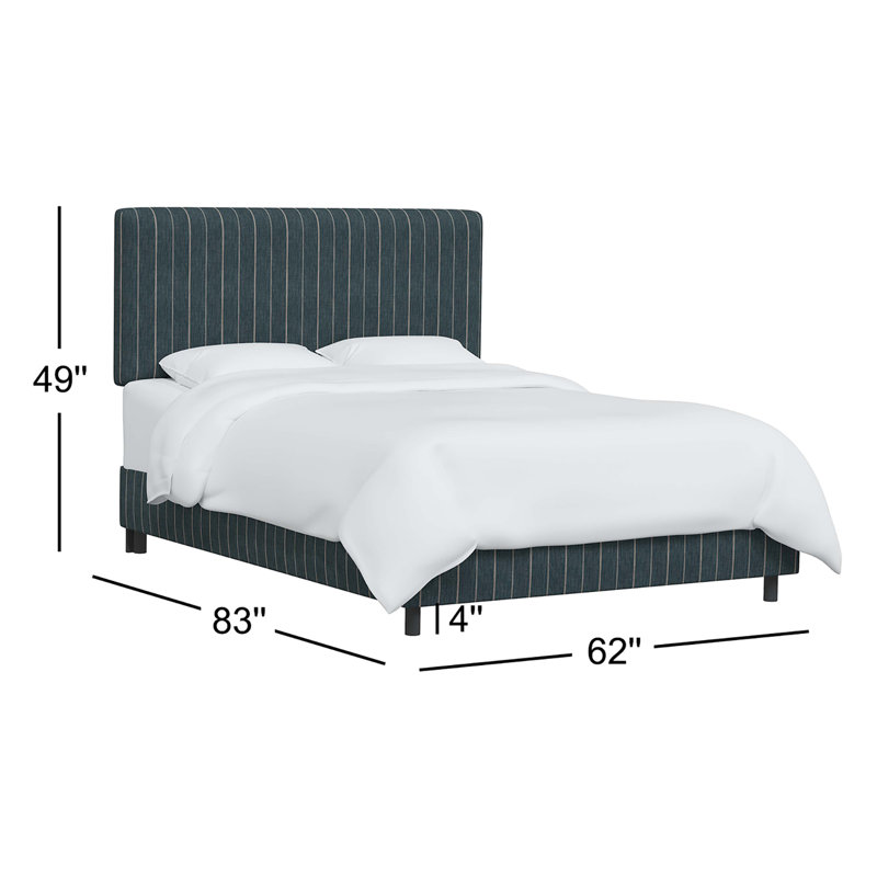 Eisley Upholstered Standard Bed, Queen, Fritz Indigo Stripe