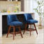 Tabourets de bar pivotants à hauteur de comptoir avec siège de 26 po, conception rembourrée confortable en bleu pour les cuisines et les bars modernes-1545269779