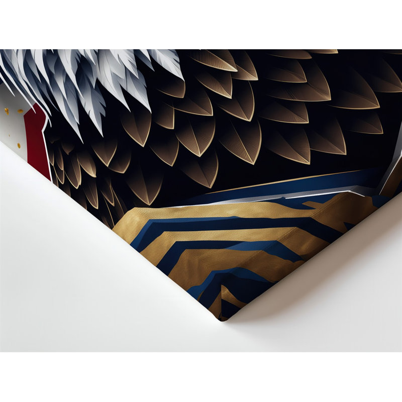 Toile «Un aigle majestueux avec des détails de plumes complexes et un regard d'art perçant placé en évidence au premier plan, art mural sur toile