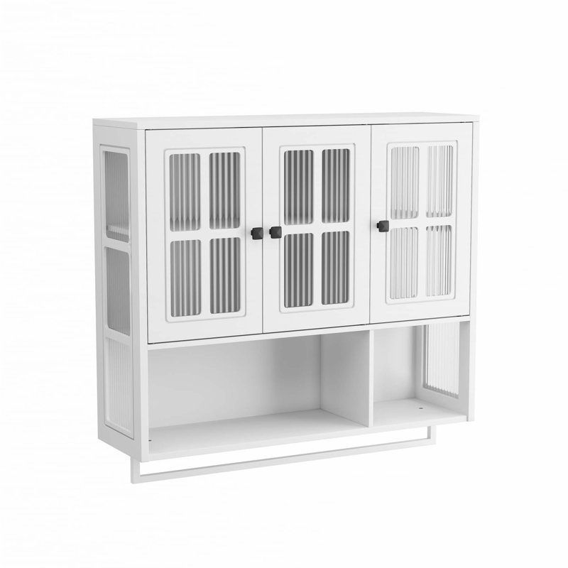 3-Door Bathroom Wall Cabinet, White