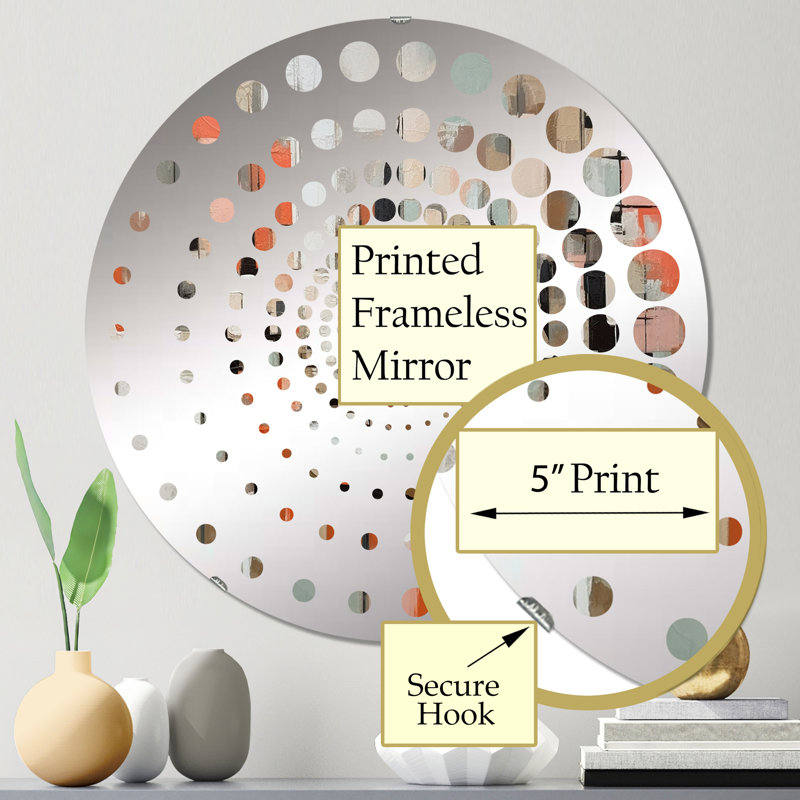 Amontae - Spiral Circle Wall Mirror, 23.6" x 23.6"